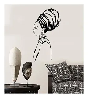 GADGETS WRAP African Girl Native Black Woman Wall Decoration Decal Sticker