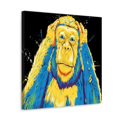 GADGETS WRAP Canvas Gallery Wrap Framed for Home Office Studio Living Room Decoration (10x10inch) - Hear No Evil