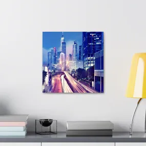 GADGETS WRAP Canvas Gallery Wrap Framed for Home Office Studio Living Room Decoration (10x10inch) - Hong Kong Night View 2