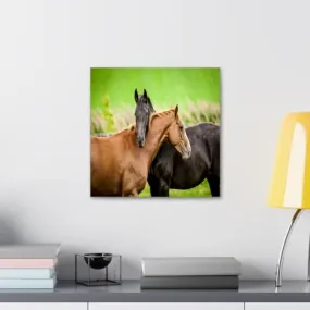 GADGETS WRAP Canvas Gallery Wrap Framed for Home Office Studio Living Room Decoration (10x10inch) - Horse Love