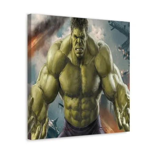 GADGETS WRAP Canvas Gallery Wrap Framed for Home Office Studio Living Room Decoration (10x10inch) - Hulk Angry