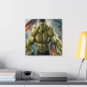 GADGETS WRAP Canvas Gallery Wrap Framed for Home Office Studio Living Room Decoration (10x10inch) - Hulk Angry