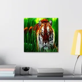 GADGETS WRAP Canvas Gallery Wrap Framed for Home Office Studio Living Room Decoration (10x10inch) - Lightning Tiger