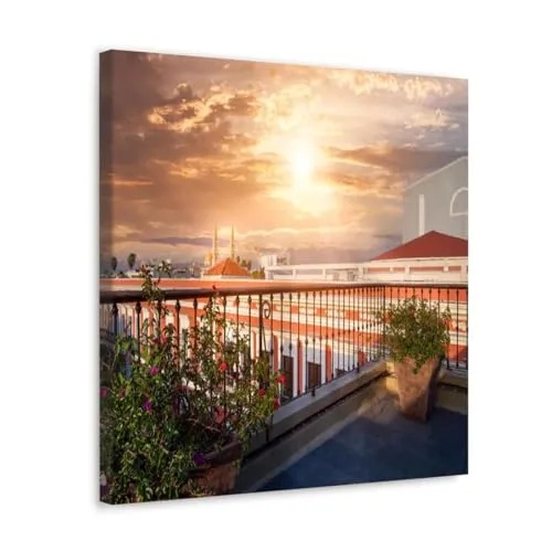 GADGETS WRAP Canvas Gallery Wrap Framed for Home Office Studio Living Room Decoration (10x10inch) - Mexico Mazatlan Old