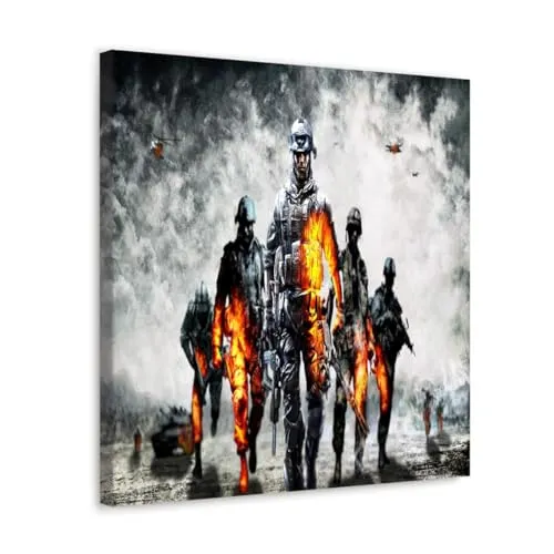 GADGETS WRAP Canvas Gallery Wrap Framed for Home Office Studio Living Room Decoration (10x10inch) - Militay Force