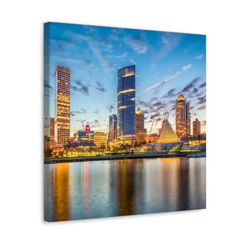 GADGETS WRAP Canvas Gallery Wrap Framed for Home Office Studio Living Room Decoration (10x10inch) - Milwaukee, Wisconsin Usa