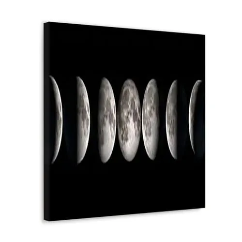 GADGETS WRAP Canvas Gallery Wrap Framed for Home Office Studio Living Room Decoration (10x10inch) - Moon Phases