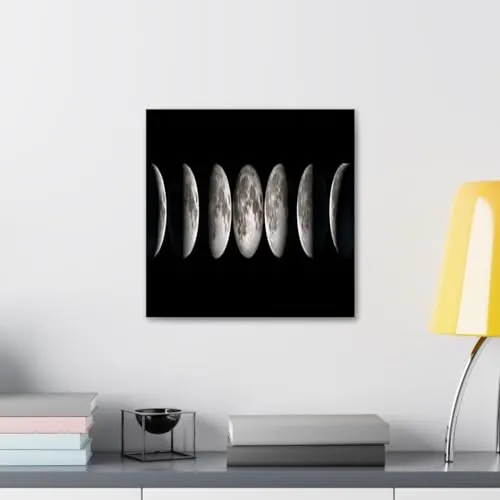 GADGETS WRAP Canvas Gallery Wrap Framed for Home Office Studio Living Room Decoration (10x10inch) - Moon Phases