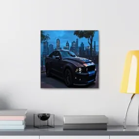 GADGETS WRAP Canvas Gallery Wrap Framed for Home Office Studio Living Room Decoration (10x10inch) - Morning Racer Mustang