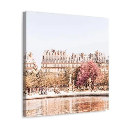 GADGETS WRAP Canvas Gallery Wrap Framed for Home Office Studio Living Room Decoration (10x10inch) - Morning Walk Paris