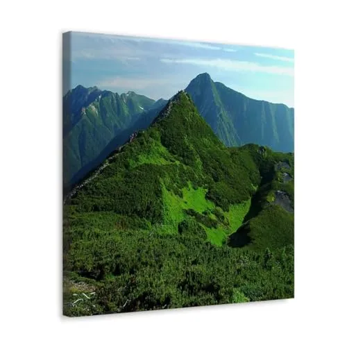 GADGETS WRAP Canvas Gallery Wrap Framed for Home Office Studio Living Room Decoration (10x10inch) - Mount Yari Japan Landscape