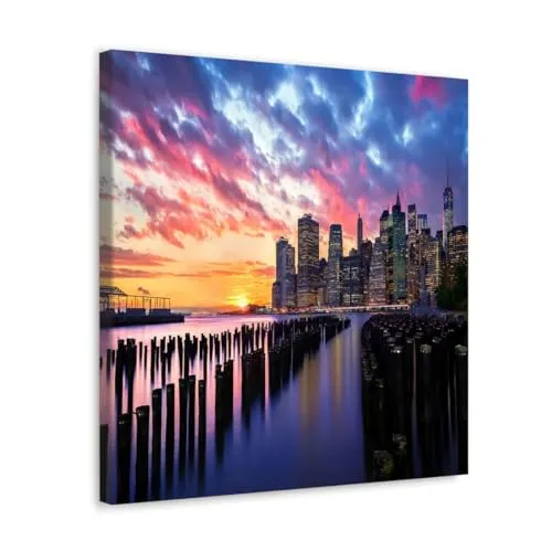 GADGETS WRAP Canvas Gallery Wrap Framed for Home Office Studio Living Room Decoration (10x10inch) - New York 7