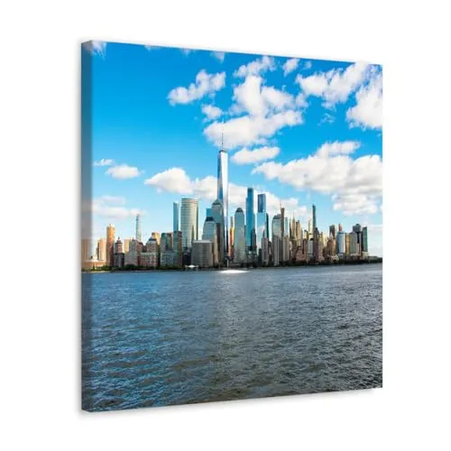 GADGETS WRAP Canvas Gallery Wrap Framed for Home Office Studio Living Room Decoration (10x10inch) - Newyork Beautiful Skylne