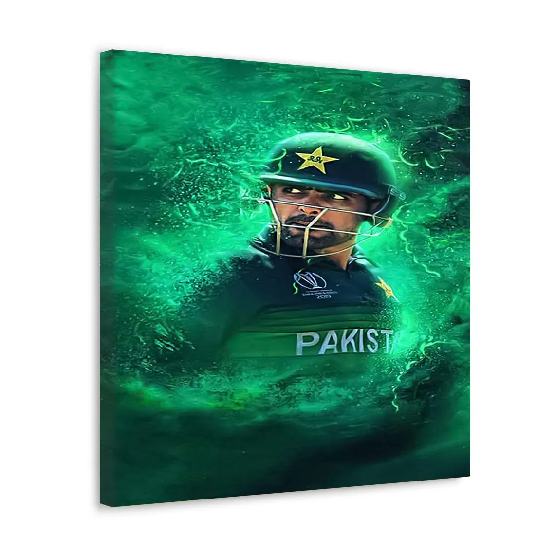 GADGETS WRAP Canvas Gallery Wrap Framed for Home Office Studio Living Room Decoration (10x10inch) - No 1 ODI Batsman Babar Azam