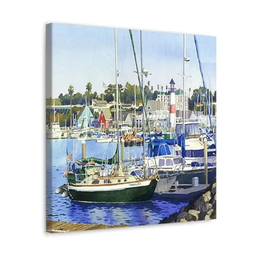 GADGETS WRAP Canvas Gallery Wrap Framed for Home Office Studio Living Room Decoration (10x10inch) - Oceanside Harbor