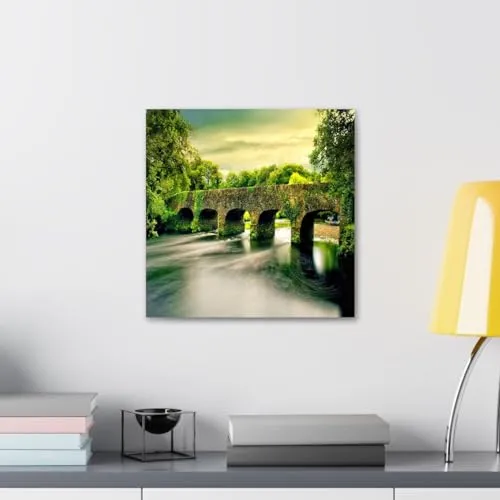 GADGETS WRAP Canvas Gallery Wrap Framed for Home Office Studio Living Room Decoration (10x10inch) - Old Bridge