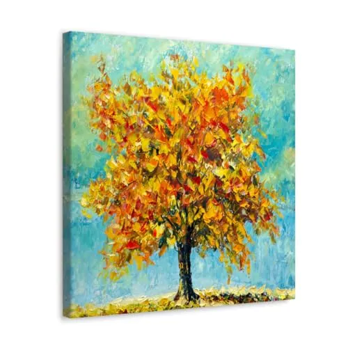 GADGETS WRAP Canvas Gallery Wrap Framed for Home Office Studio Living Room Decoration (10x10inch) - Orange Tree (4)