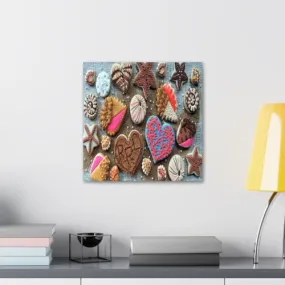 GADGETS WRAP Canvas Gallery Wrap Framed for Home Office Studio Living Room Decoration (10x10inch) - Pastry Cookies Design Heart