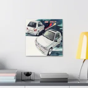 GADGETS WRAP Canvas Gallery Wrap Framed for Home Office Studio Living Room Decoration (10x10inch) - Peugeot 106 Rallye Mk 1