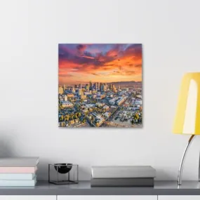 GADGETS WRAP Canvas Gallery Wrap Framed for Home Office Studio Living Room Decoration (10x10inch) - Phoenix Usa Downtown Skyline