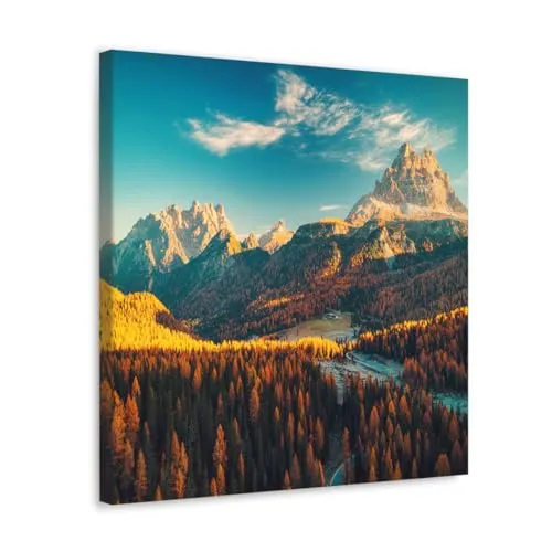 GADGETS WRAP Canvas Gallery Wrap Framed for Home Office Studio Living Room Decoration (10x10inch) - Pine Forest