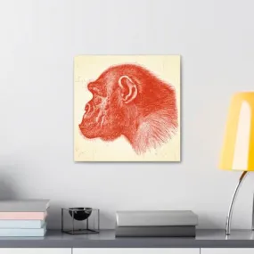 GADGETS WRAP Canvas Gallery Wrap Framed for Home Office Studio Living Room Decoration (10x10inch) - Profile Of A Chimpanzee