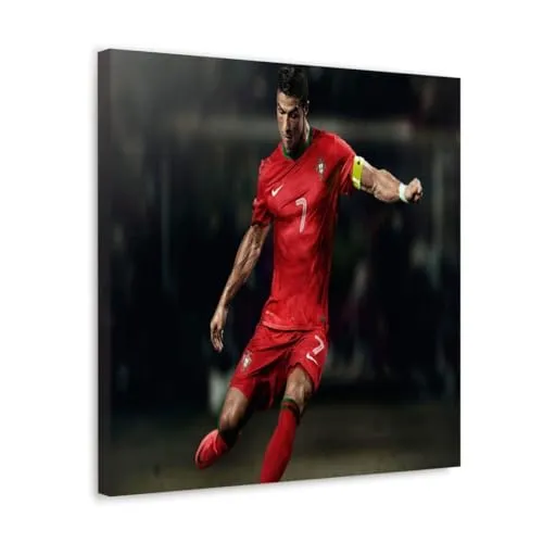 GADGETS WRAP Canvas Gallery Wrap Framed for Home Office Studio Living Room Decoration (10x10inch) - Red Cr7