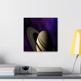 GADGETS WRAP Canvas Gallery Wrap Framed for Home Office Studio Living Room Decoration (10x10inch) - Saturn Rings Close Up