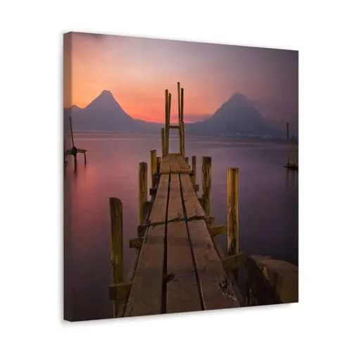 GADGETS WRAP Canvas Gallery Wrap Framed for Home Office Studio Living Room Decoration (10x10inch) - Sea Deck