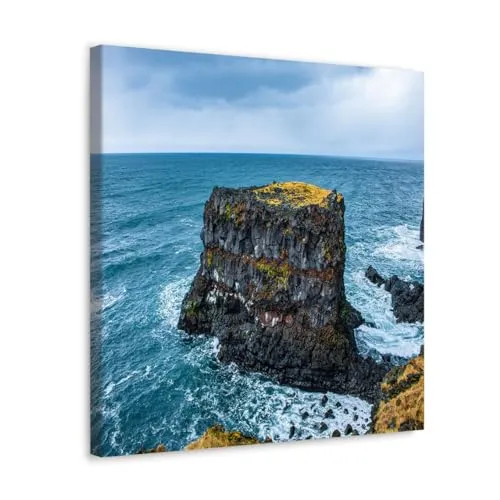 GADGETS WRAP Canvas Gallery Wrap Framed for Home Office Studio Living Room Decoration (10x10inch) - Sea Waves Coast