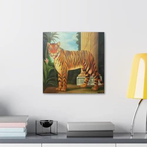 GADGETS WRAP Canvas Gallery Wrap Framed for Home Office Studio Living Room Decoration (10x10inch) - Selma The Tiger