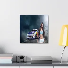 GADGETS WRAP Canvas Gallery Wrap Framed for Home Office Studio Living Room Decoration (10x10inch) - Sexy Car Girl