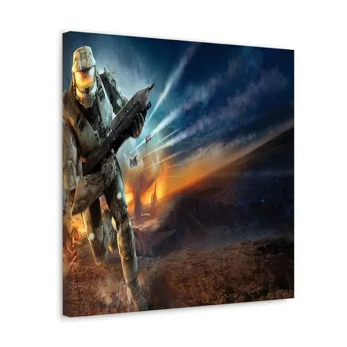 GADGETS WRAP Canvas Gallery Wrap Framed for Home Office Studio Living Room Decoration (10x10inch) - Space Battle