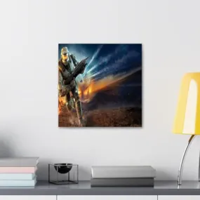 GADGETS WRAP Canvas Gallery Wrap Framed for Home Office Studio Living Room Decoration (10x10inch) - Space Battle