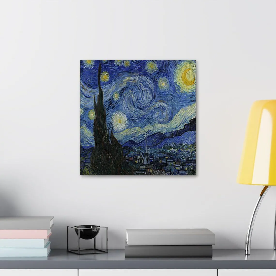 GADGETS WRAP Canvas Gallery Wrap Framed for Home Office Studio Living Room Decoration (10x10inch) - Starry Night (2)