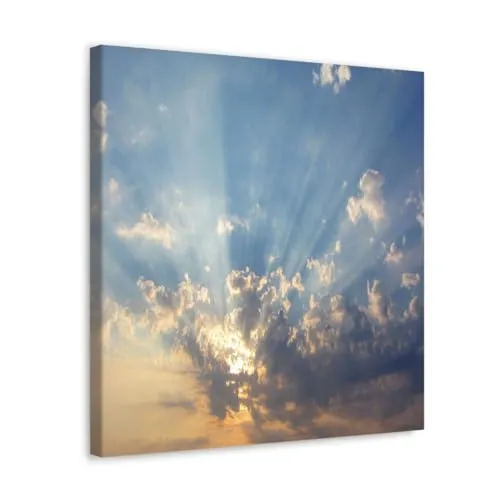 GADGETS WRAP Canvas Gallery Wrap Framed for Home Office Studio Living Room Decoration (10x10inch) - Stunning Clouds Multicolour