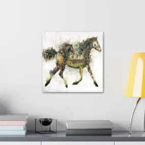 GADGETS WRAP Canvas Gallery Wrap Framed for Home Office Studio Living Room Decoration (10x10inch) - Surreal Horse