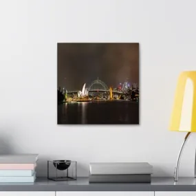 GADGETS WRAP Canvas Gallery Wrap Framed for Home Office Studio Living Room Decoration (10x10inch) - Sydney City Night