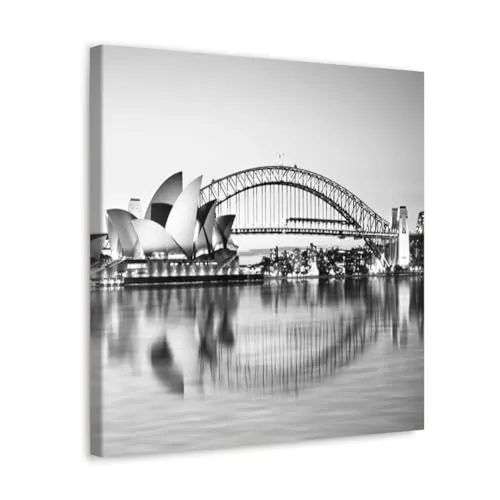 GADGETS WRAP Canvas Gallery Wrap Framed for Home Office Studio Living Room Decoration (10x10inch) - Sydney Opera House