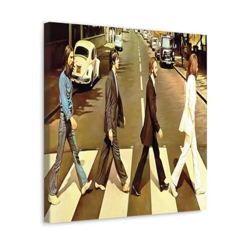 GADGETS WRAP Canvas Gallery Wrap Framed for Home Office Studio Living Room Decoration (10x10inch) - The Beatles Abbey Road