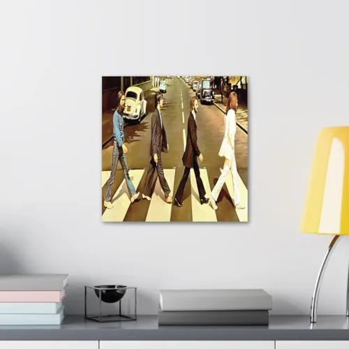 GADGETS WRAP Canvas Gallery Wrap Framed for Home Office Studio Living Room Decoration (10x10inch) - The Beatles Abbey Road