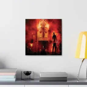 GADGETS WRAP Canvas Gallery Wrap Framed for Home Office Studio Living Room Decoration (10x10inch) - The Burning House