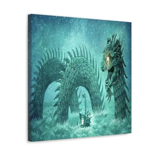 GADGETS WRAP Canvas Gallery Wrap Framed for Home Office Studio Living Room Decoration (10x10inch) - The Dumpling Dragon