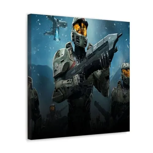 GADGETS WRAP Canvas Gallery Wrap Framed for Home Office Studio Living Room Decoration (10x10inch) - The First 19 Minutes Of Halo Wars Definitive