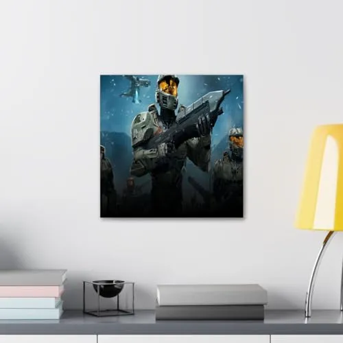 GADGETS WRAP Canvas Gallery Wrap Framed for Home Office Studio Living Room Decoration (10x10inch) - The First 19 Minutes Of Halo Wars Definitive