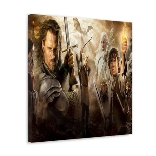 GADGETS WRAP Canvas Gallery Wrap Framed for Home Office Studio Living Room Decoration (10x10inch) - The Lord Of The Rings Characters