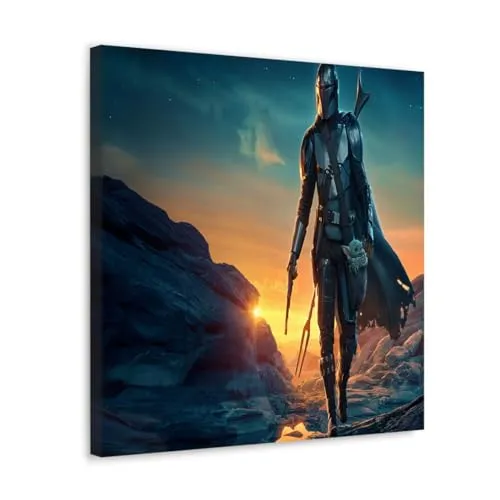 GADGETS WRAP Canvas Gallery Wrap Framed for Home Office Studio Living Room Decoration (10x10inch) - The Mandalorian