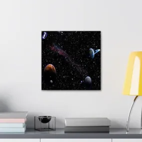 GADGETS WRAP Canvas Gallery Wrap Framed for Home Office Studio Living Room Decoration (10x10inch) - The Robot Lost In Space