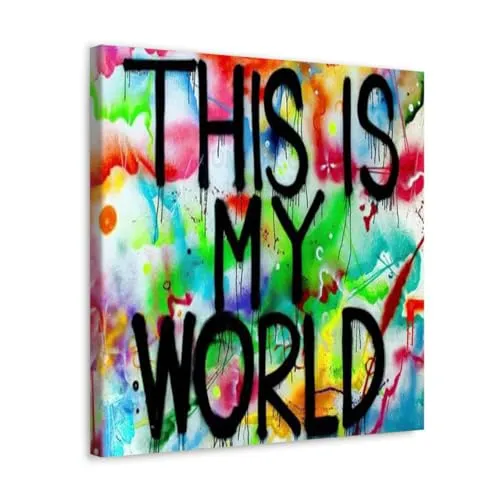 GADGETS WRAP Canvas Gallery Wrap Framed for Home Office Studio Living Room Decoration (10x10inch) - This Is My World