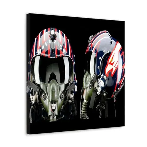 GADGETS WRAP Canvas Gallery Wrap Framed for Home Office Studio Living Room Decoration (10x10inch) - Top Gun Maverick Helmet Two